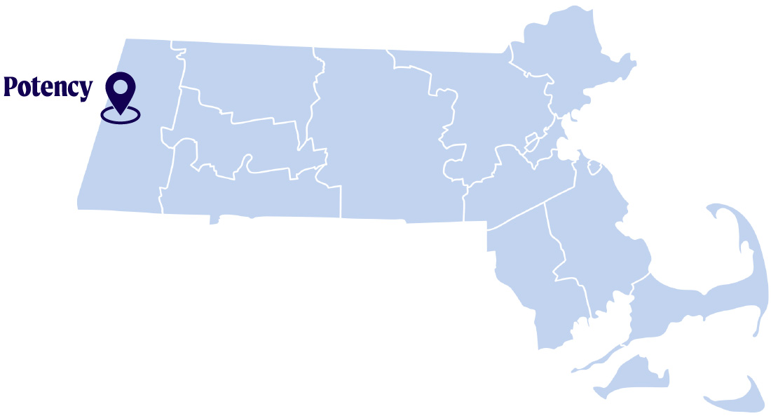 Potency Massachusetts Location on a map